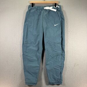 Nike Tech Pack Woven‎ Pants Womens Medium Teal Blue Belted Windbreaker Tapered